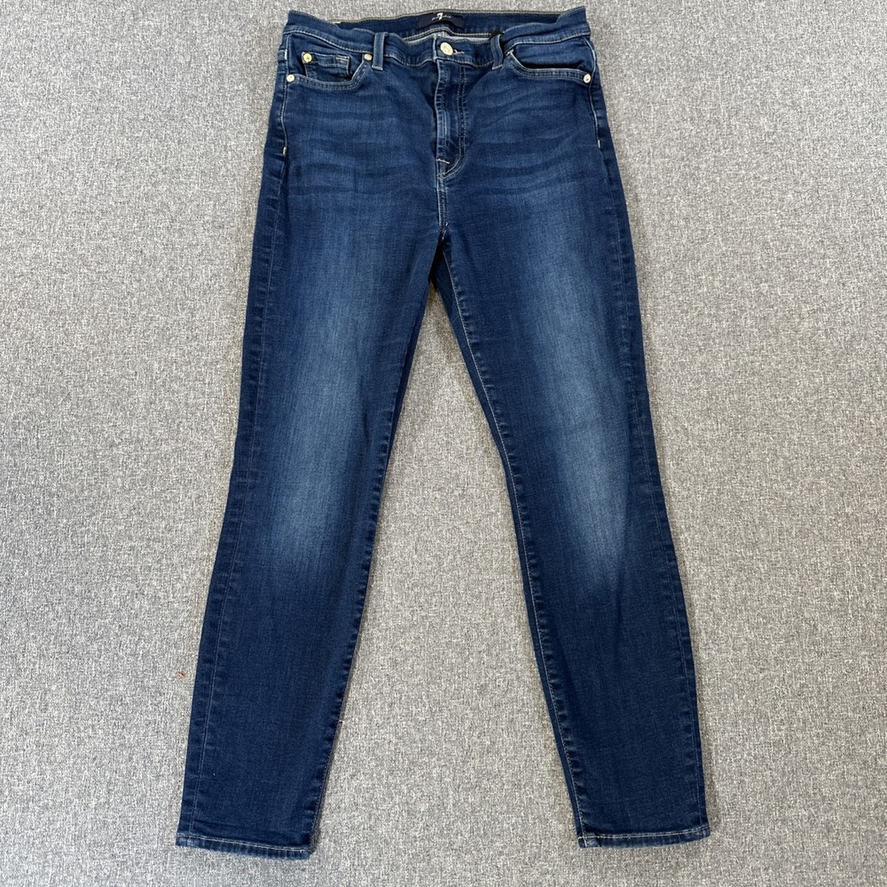 7‎ For All Mankind Skinny Jeans Womens Size 30 Dark Wash Stretch Denim Mexico